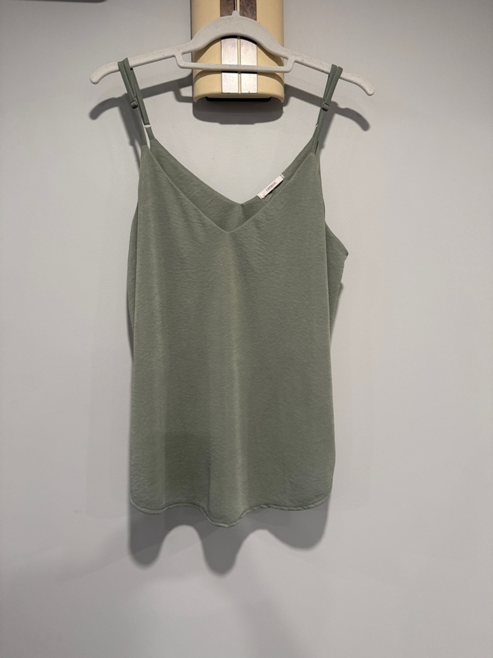 Cherish V-Neck Adjustable-Strap Cami in Sage Green